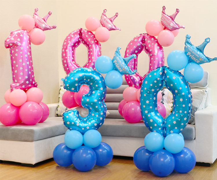 Helium number balloons