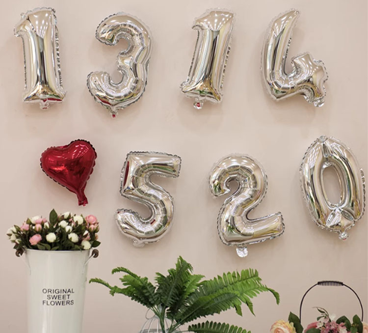 Helium number balloons