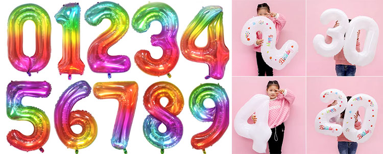 Helium number balloons