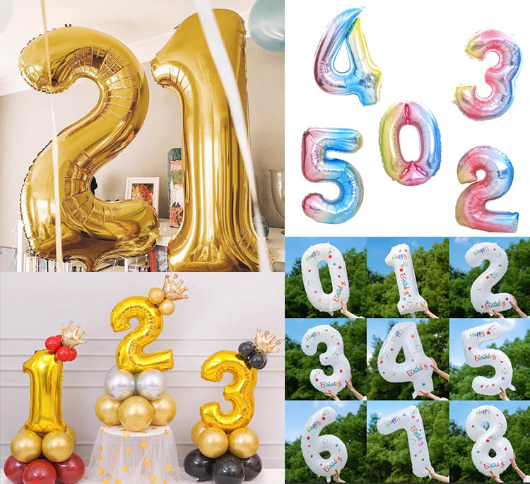 Helium number balloons