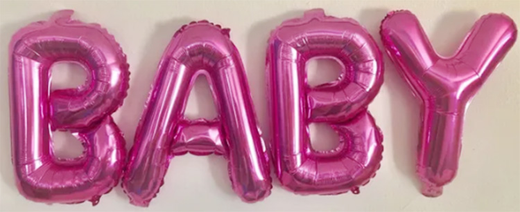 Pink letter balloons