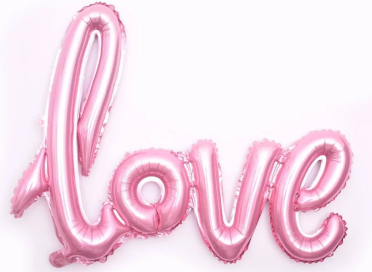 Pink letter balloons