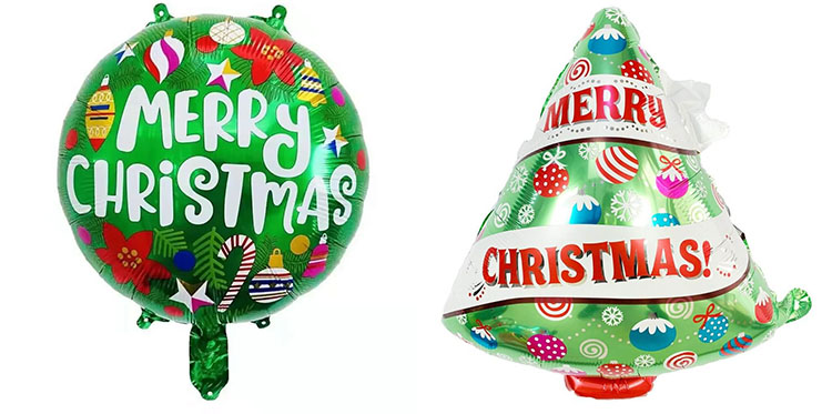 Merry Christmas foil balloons