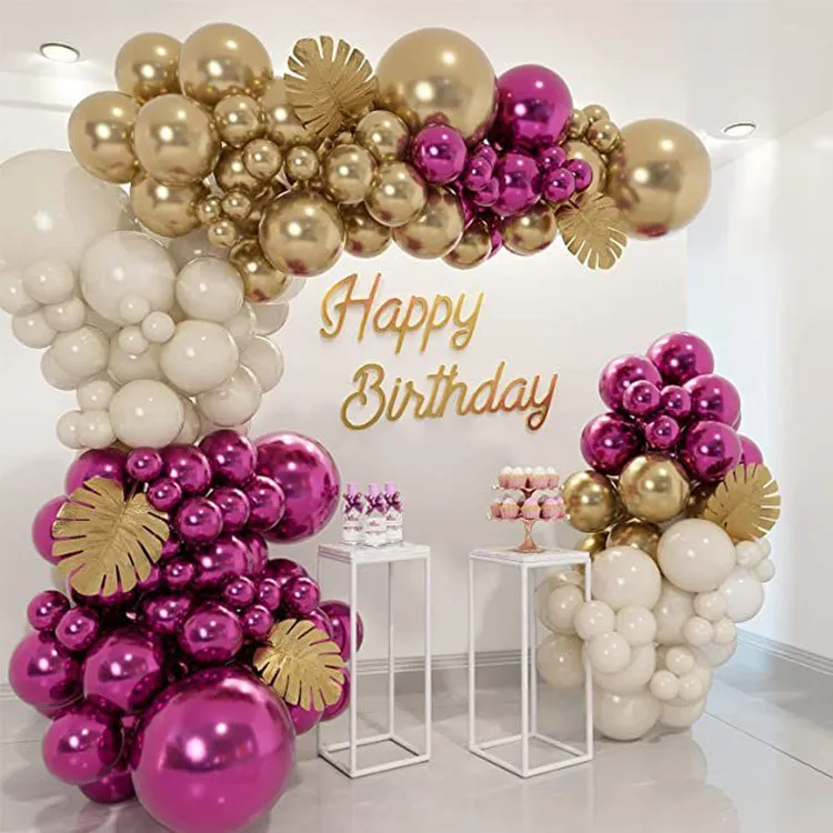 Metallic Gold Sand White Balloon Garland Arch Kit