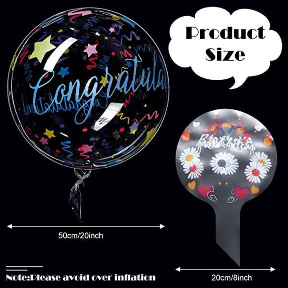 50 Pieces Bobo Balloons Transparent Bubble Bobo Balloon Party Pre