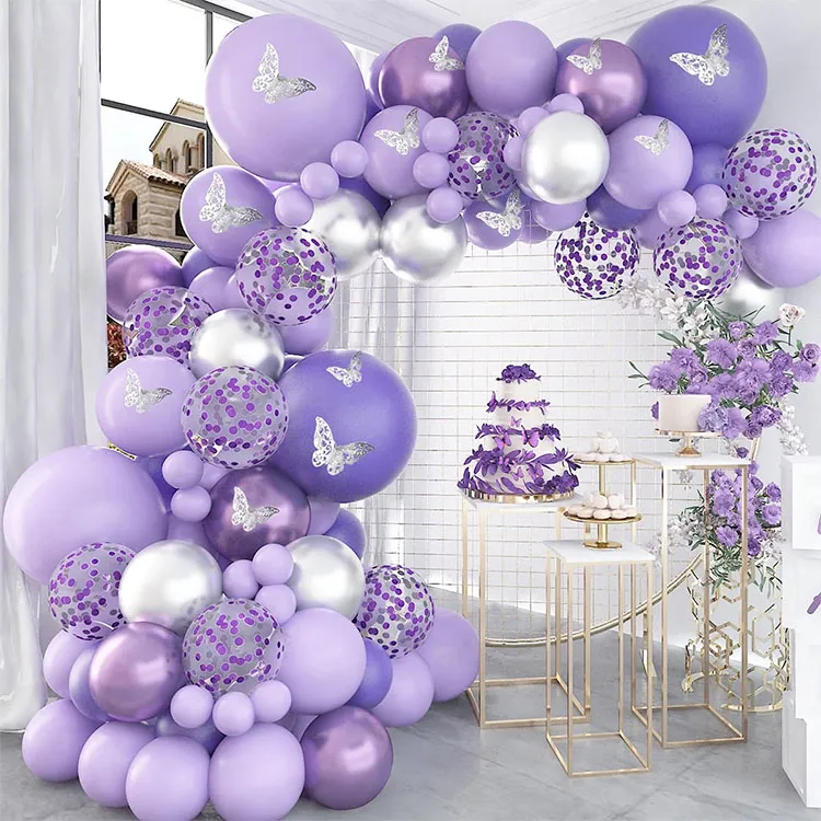 ခရမ်းရောင် Balloon Butterfly Garland Kit