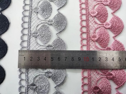 7cm polyester  embroidery lace trim