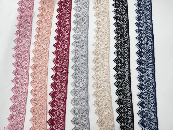 7cm polyester embroidery lace trim