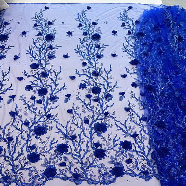 3D Embroidered Applique Flower Embroidery Tulle Fabric