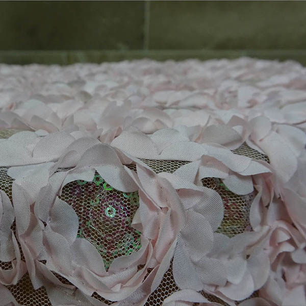 3D rožių vestuvinis audinys