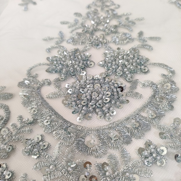 Wedding dress fabric- beaded and sequined