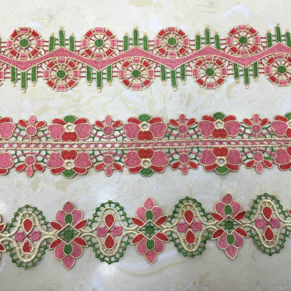 Colorful Flowers Embroidery Lace
