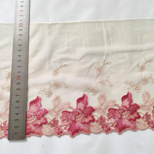flower embroidery mesh fabric