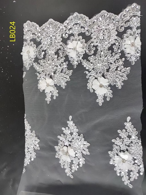 Embroidered wedding dress fabric
