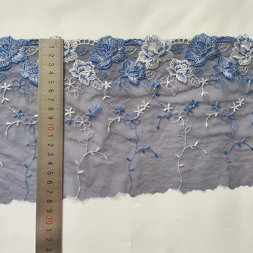 bloem borduurwerk mesh stof