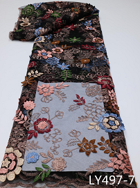3D Flower Mesh Lace Fabric