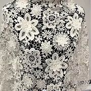 legant flower hollow out embroidery lace fabric for lady dress