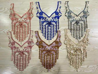 multi color neck lace collar with Golden powder