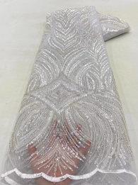 lace fabric with sequins and pearls for wedding bridal dress