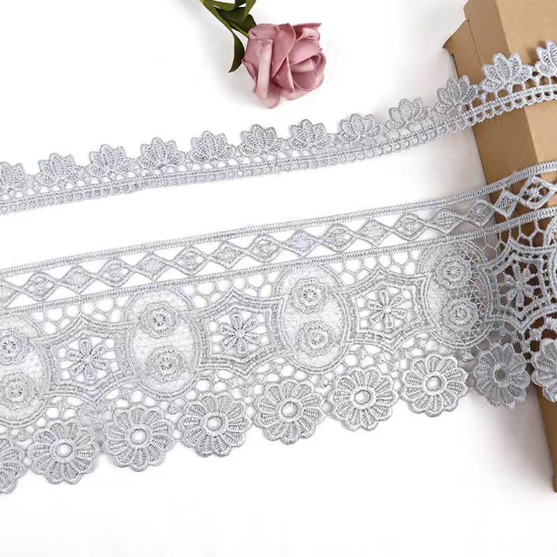 Decorative curtain lace water soluble polyester lace