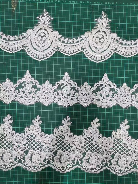 white wedding lace trim