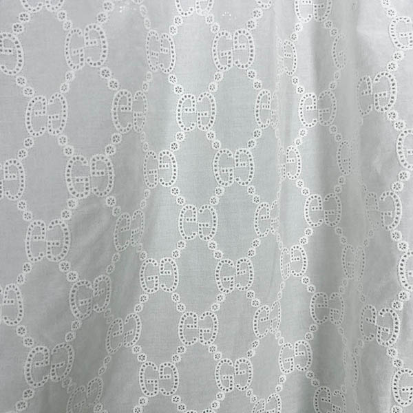 Witte kanten mesh-stof