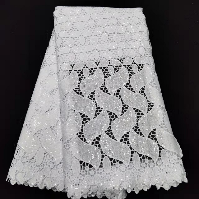White sequin fabric for wedding dress