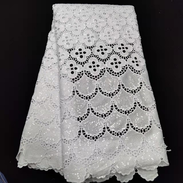 White sequin fabric for wedding dress