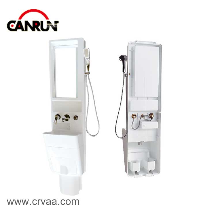 Acrylic Wash and Bathroom Integrated RV Corner Sink - 1