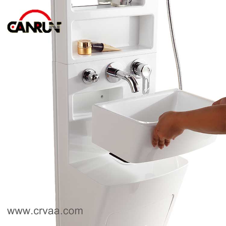 Acrylic Wash and Bathroom Integrated RV Corner Sink - 5