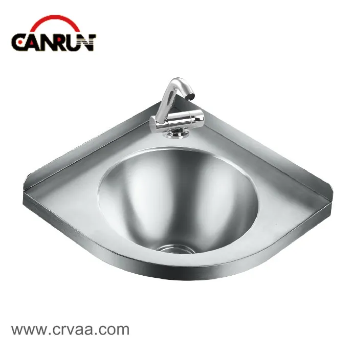 Corner Round Sink Wall Mounted Stainless Steel Wash Basin