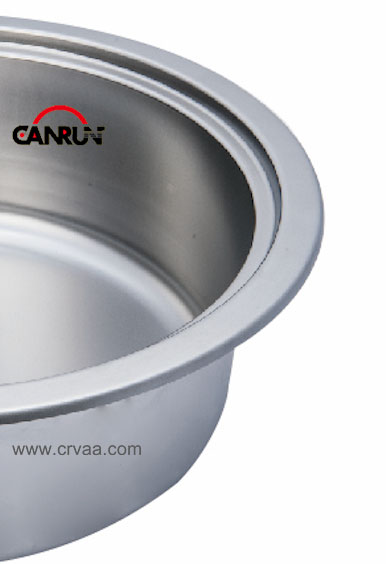 Cylindrical Stainless Steel RV Sink with Cutting Board - 5 