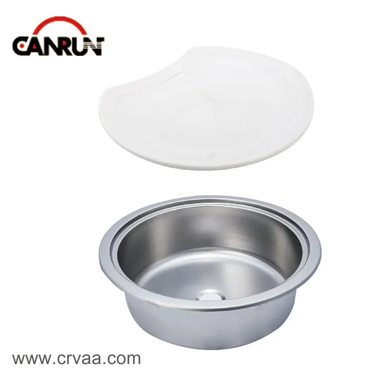 Lavello RV cilindrico in acciaio inox con tagliere