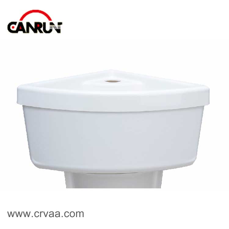 Corner Curved Plastic Acrylic Wash Basin with Pedestal - 2