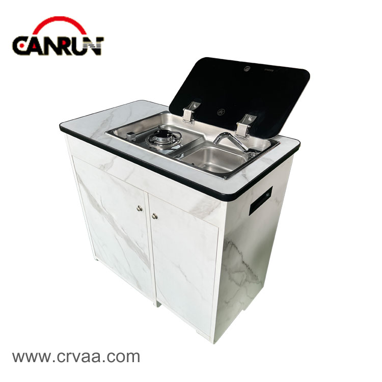 Multifunctional Sink At Cooker Integrated rear trunk Portable Camping Box