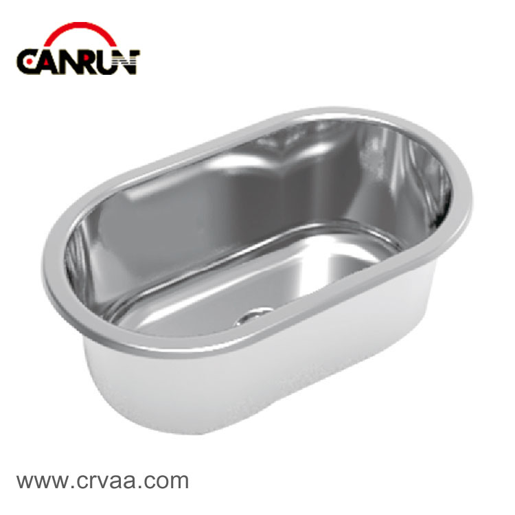 Oval Duo-Tone Stainless-Steel RV Sink - 0