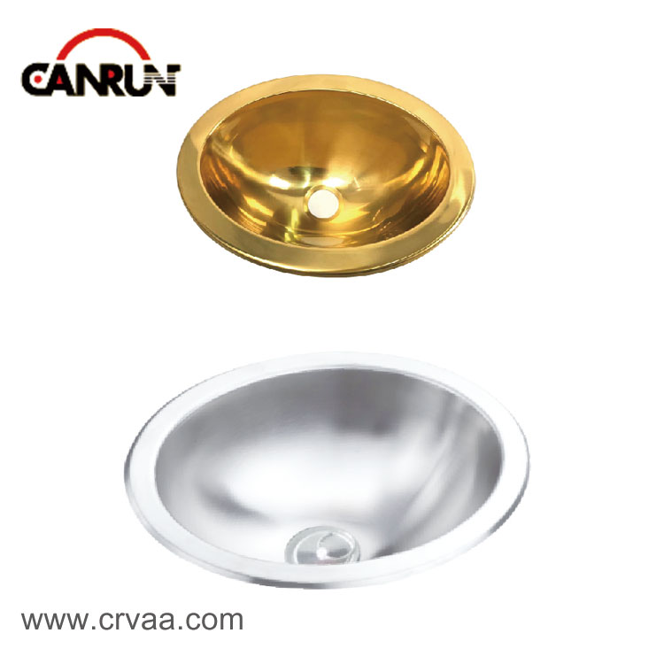 Oval Two-Tone Stainless-Steel RV Yacht Apartment Sink