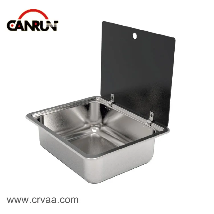 Rettangolare Con Lavello Piatto Rivestito In Acciaio Inox