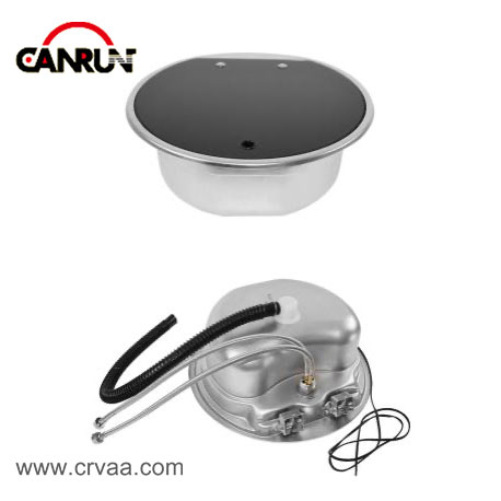 Round Stainless Steel Covered RV Sink - 13