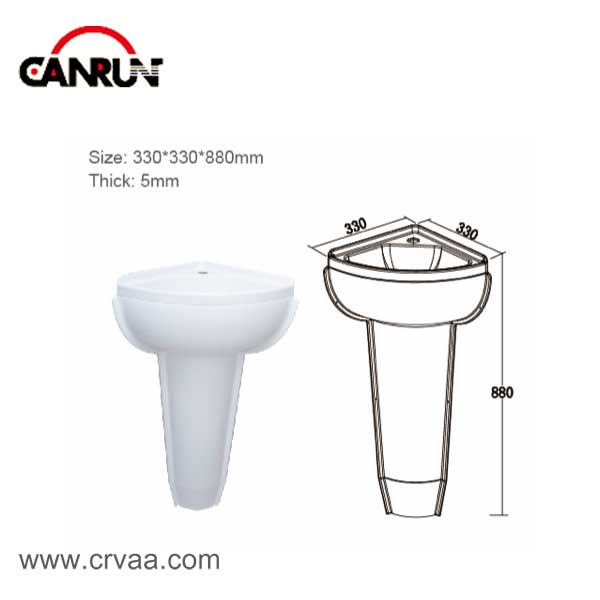 Vertical Acrylic Wash Pedestal Basin - 2