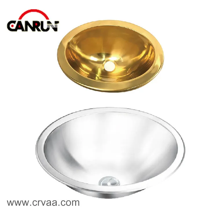 Round Two-Tone Stainless-Steel RV Yacht Sink