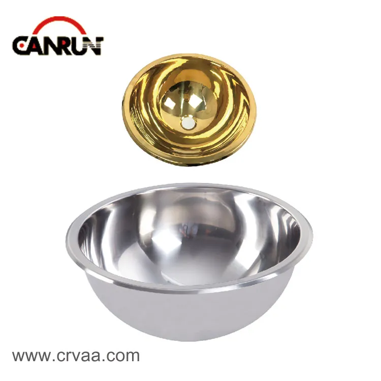 Round Two-Tone Stainless-Steel RV Yacht Small Size Sink