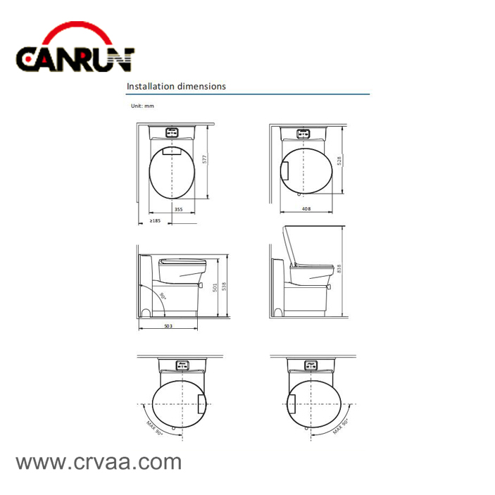 RV Rotatable Toilet with Waste-holding Tank - 5
