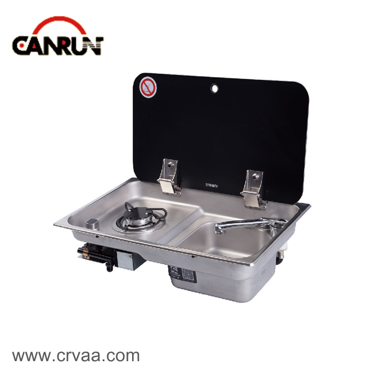 Single Stove and Sink Integrated Stainless Steel Gas Stove with Cover