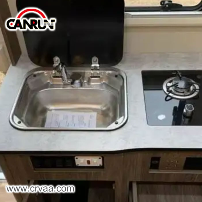 Square Glass Covered RV Sink - 4 