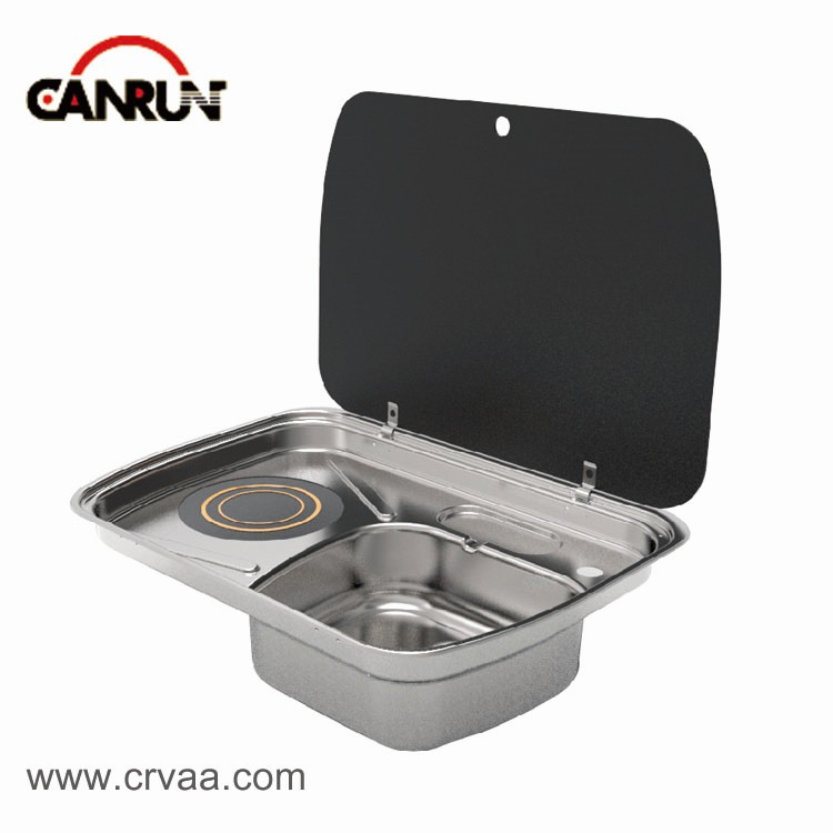 Stainless Steel Covered Sink Integrated Induction Cooker