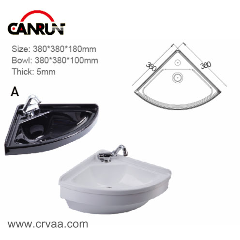 Triangle Sink Corner Acrylic Wash Basin - 5