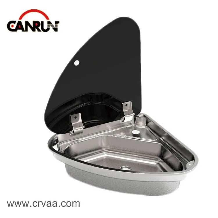 Triangular Stainless Steel Covered RV Sink