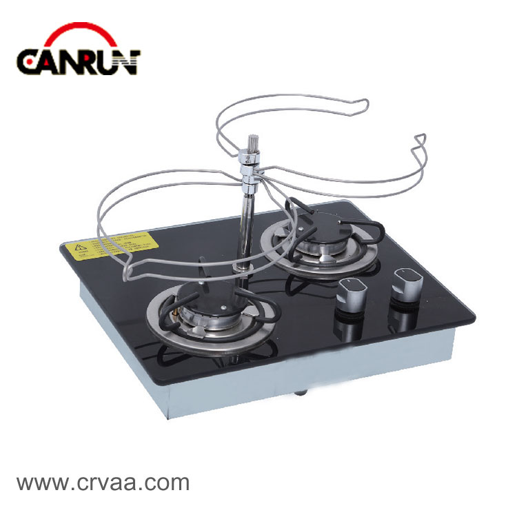 Two-Burner square Built-in Glass Countertop Gas Stove