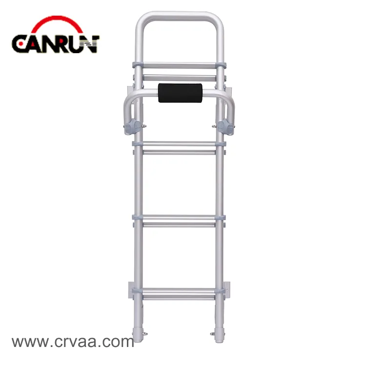 Type B RV Caravane customized with an External Folding Ladder